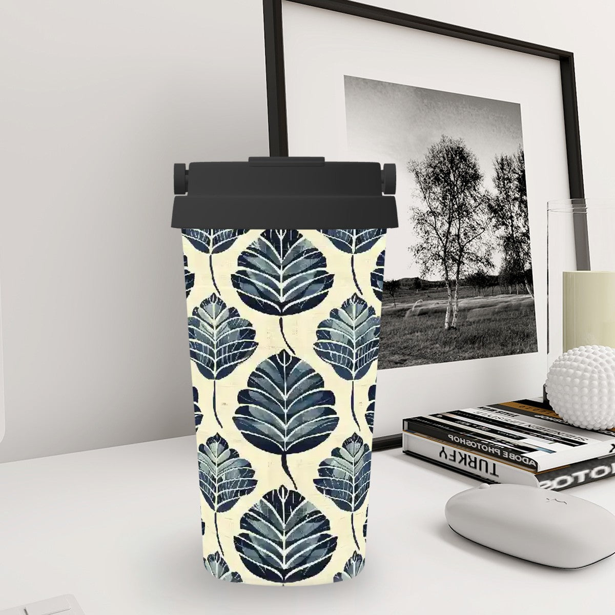 Indigo Leaf | Insulated Travel Mug