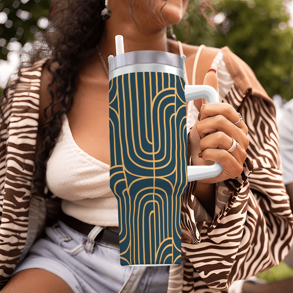 Gold on Teal | Large Tumbler