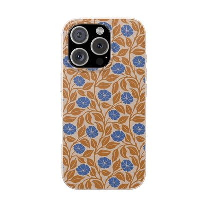 Phone case with pink heart pattern on a beige background