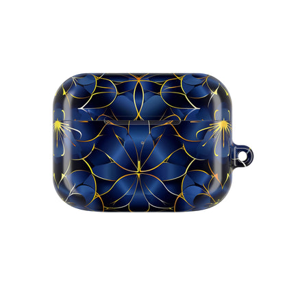 Blue floral patterned case on a white background