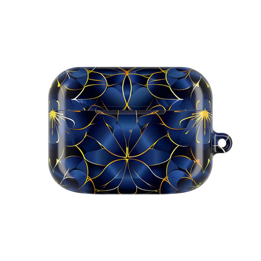 Blue floral patterned case on a white background