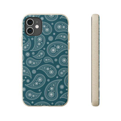 Teal Paisley | Biodegradable