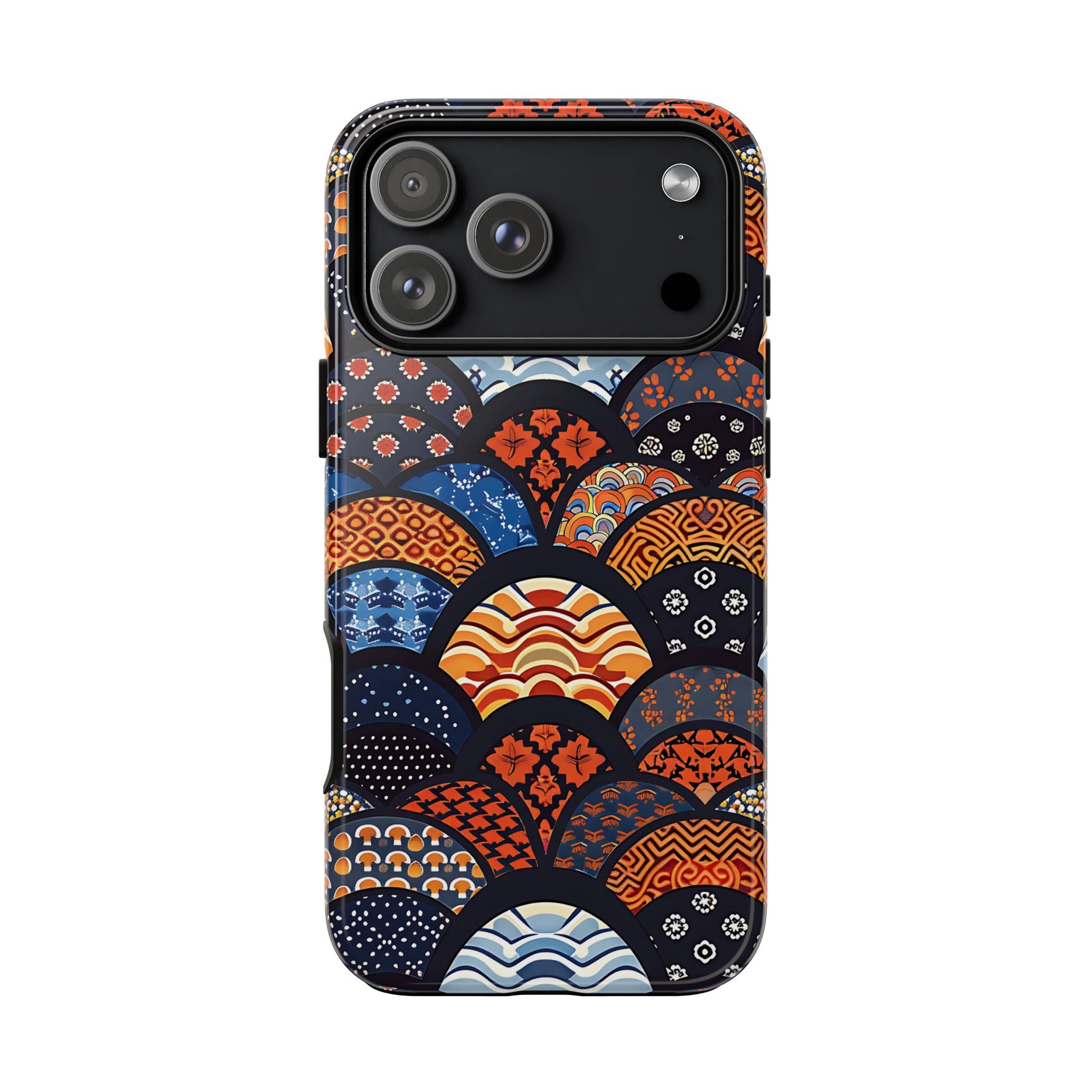 Phone case with colorful geometric pattern on a white background | Casenari