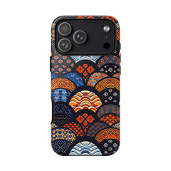Phone case with colorful geometric pattern on a white background | Casenari
