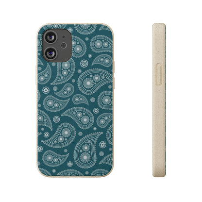 Teal Paisley | Biodegradable