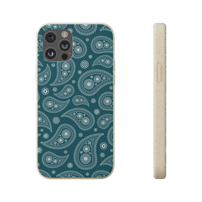 Teal Paisley | Biodegradable