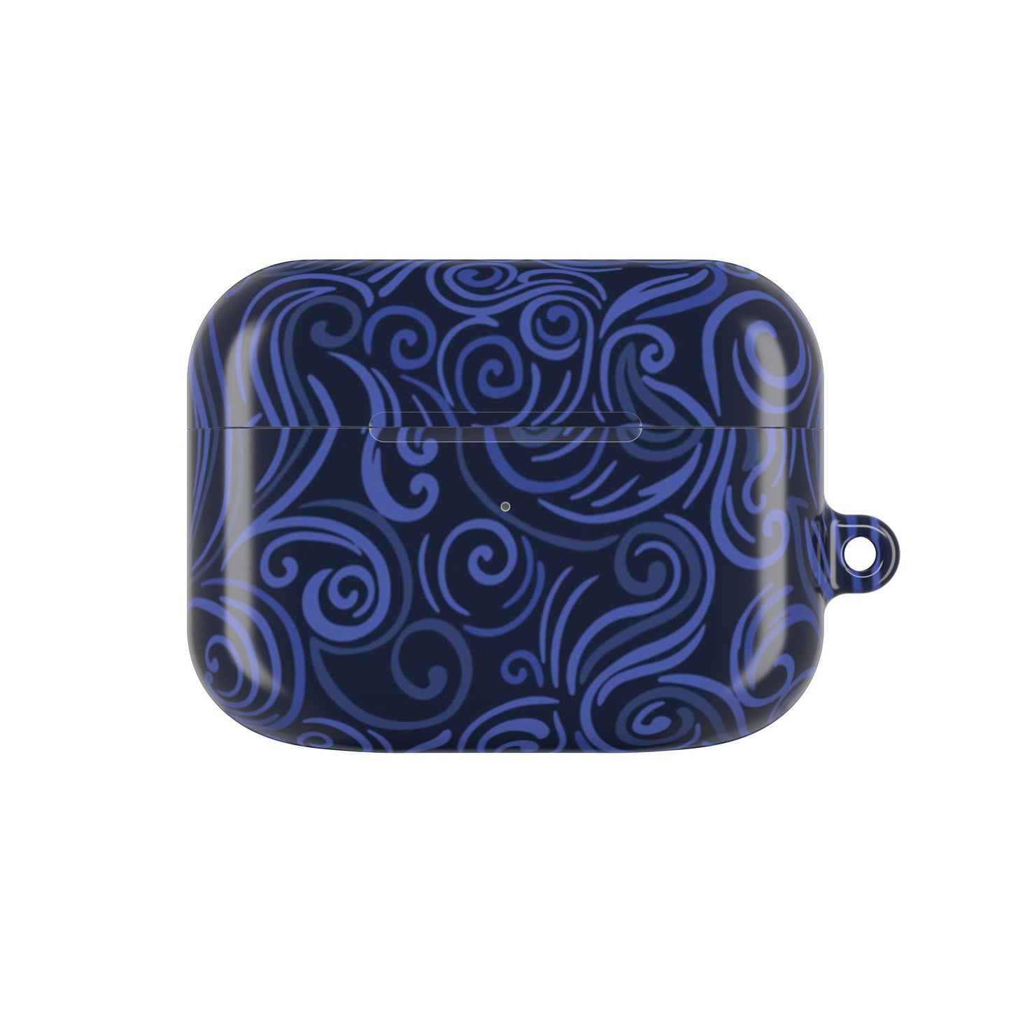 Blue patterned case on a white background