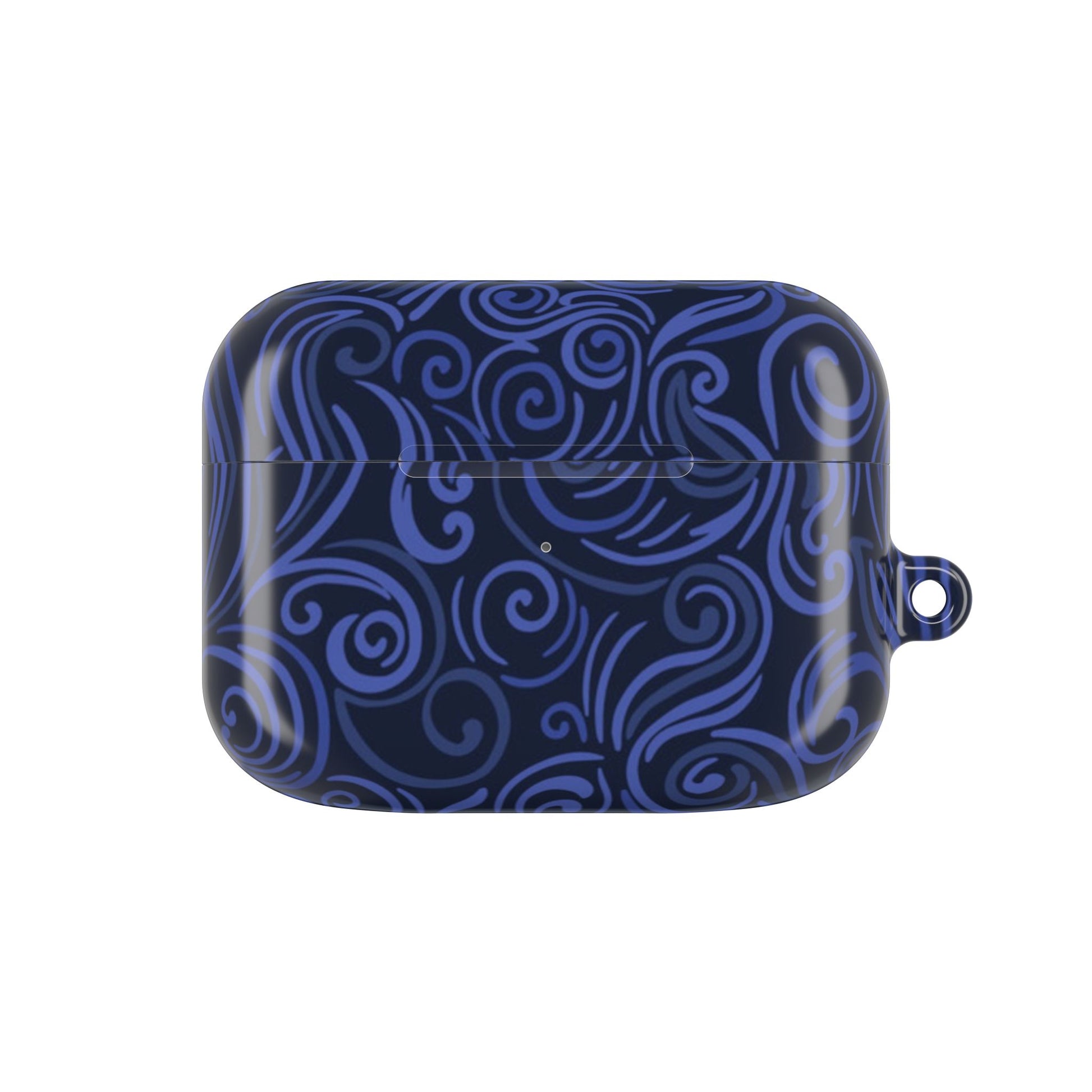 Blue patterned case on a white background
