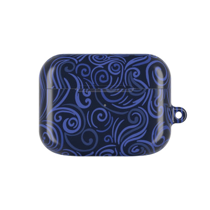 Blue patterned case on a white background