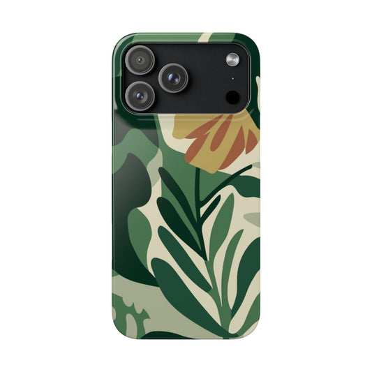 Phone case with floral design on a white background
