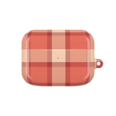 Plaid patterned case on a white background