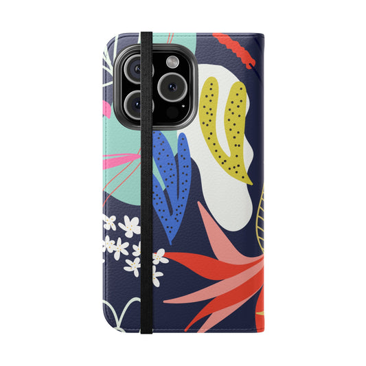 Phone case with colorful floral design on a white background