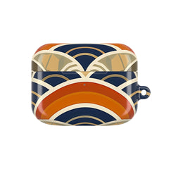 Colorful geometric patterned case on a white background