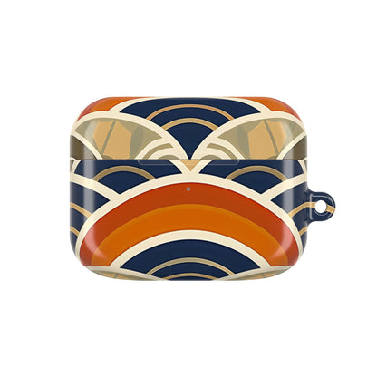 Colorful geometric patterned case on a white background