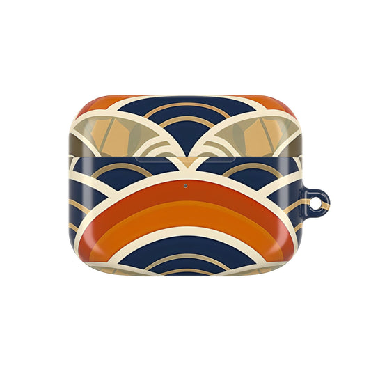 Colorful geometric patterned case on a white background