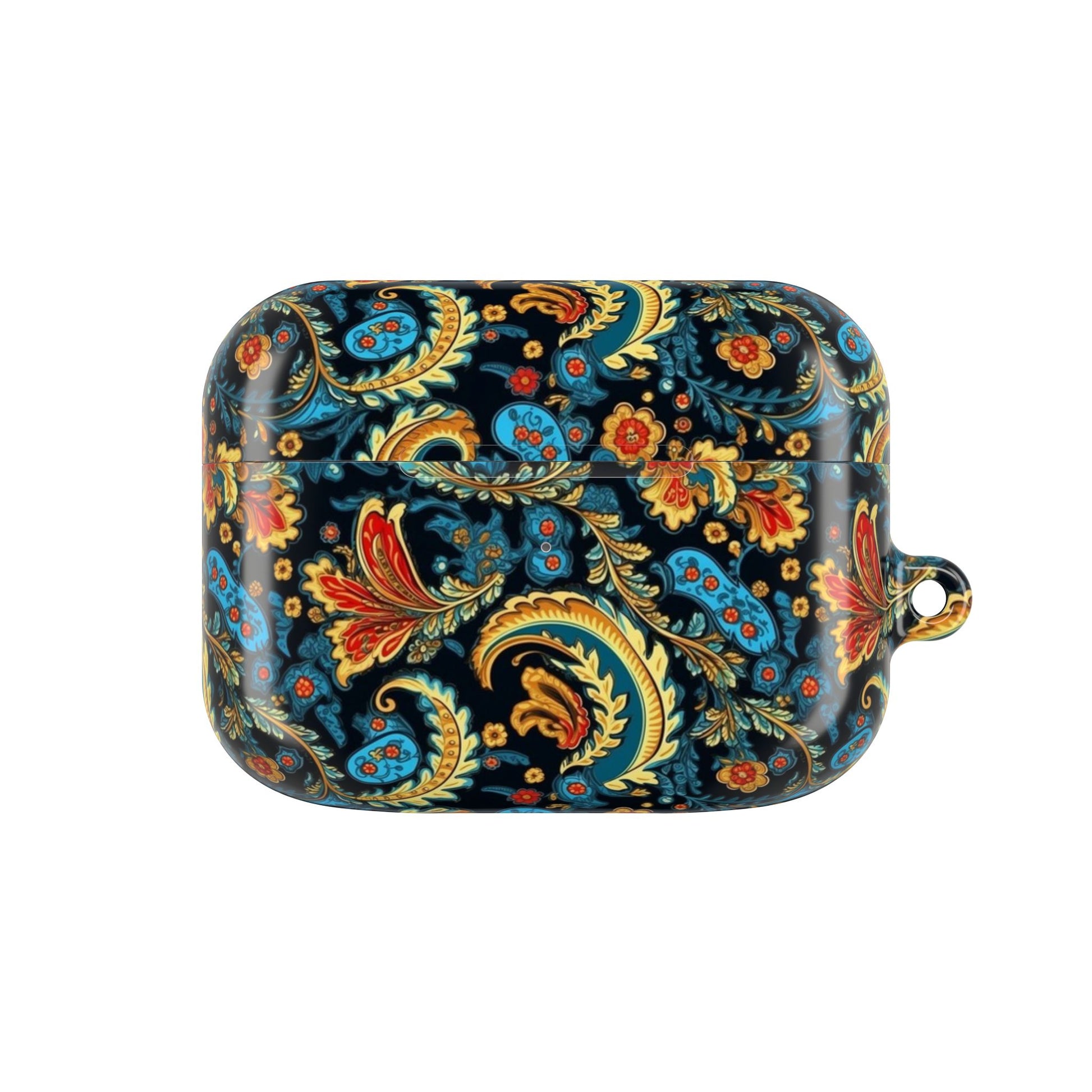 Decorative case with paisley pattern on a white background