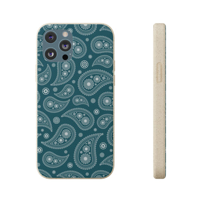 Teal Paisley | Biodegradable