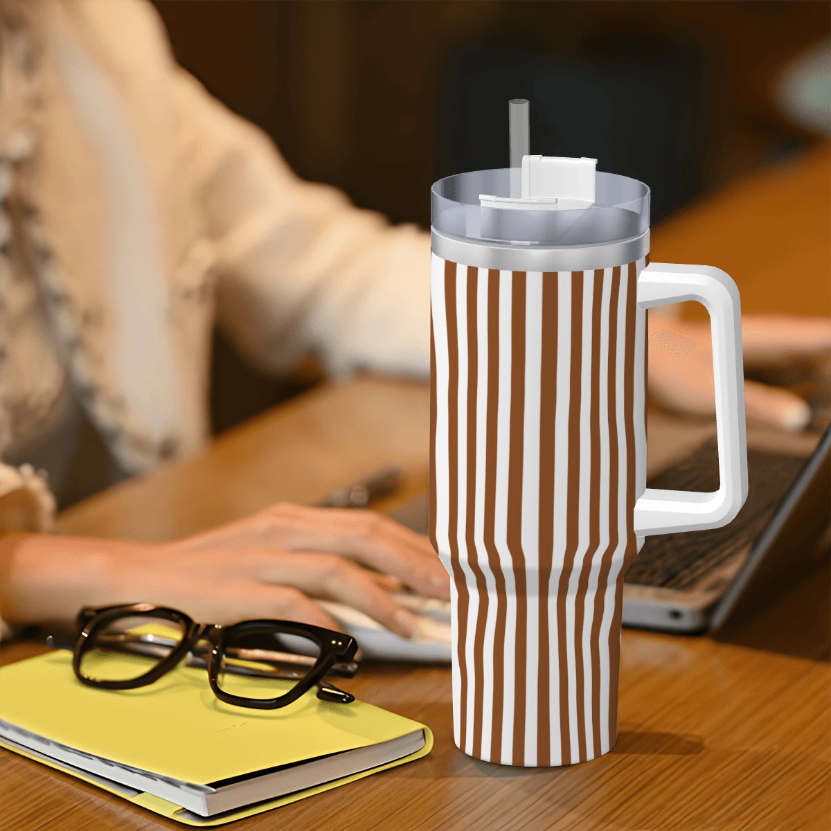 Toffee Stripe | Large Tumbler