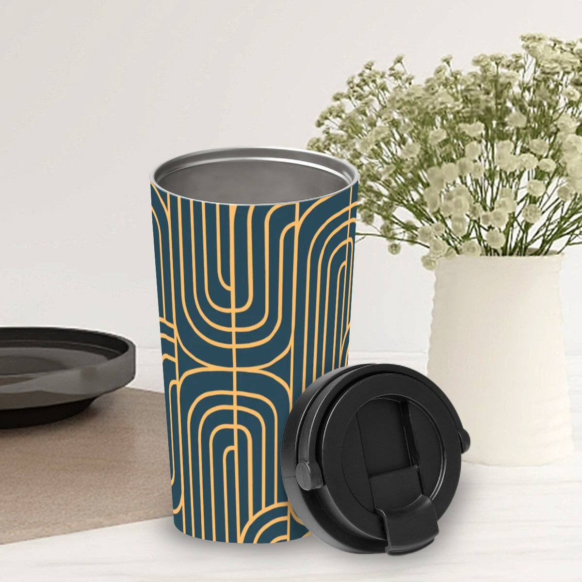Gold on Teal | Insulated Travel Mug