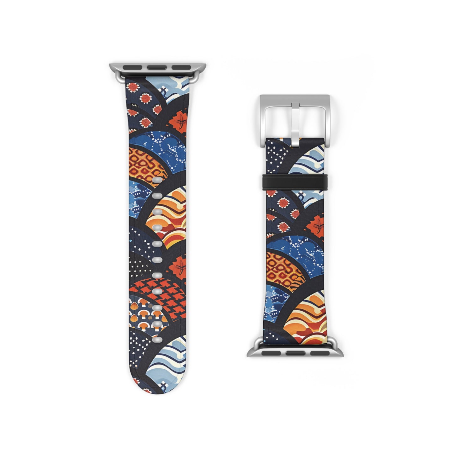Two watch straps with colorful abstract patterns on a white background | Casenari