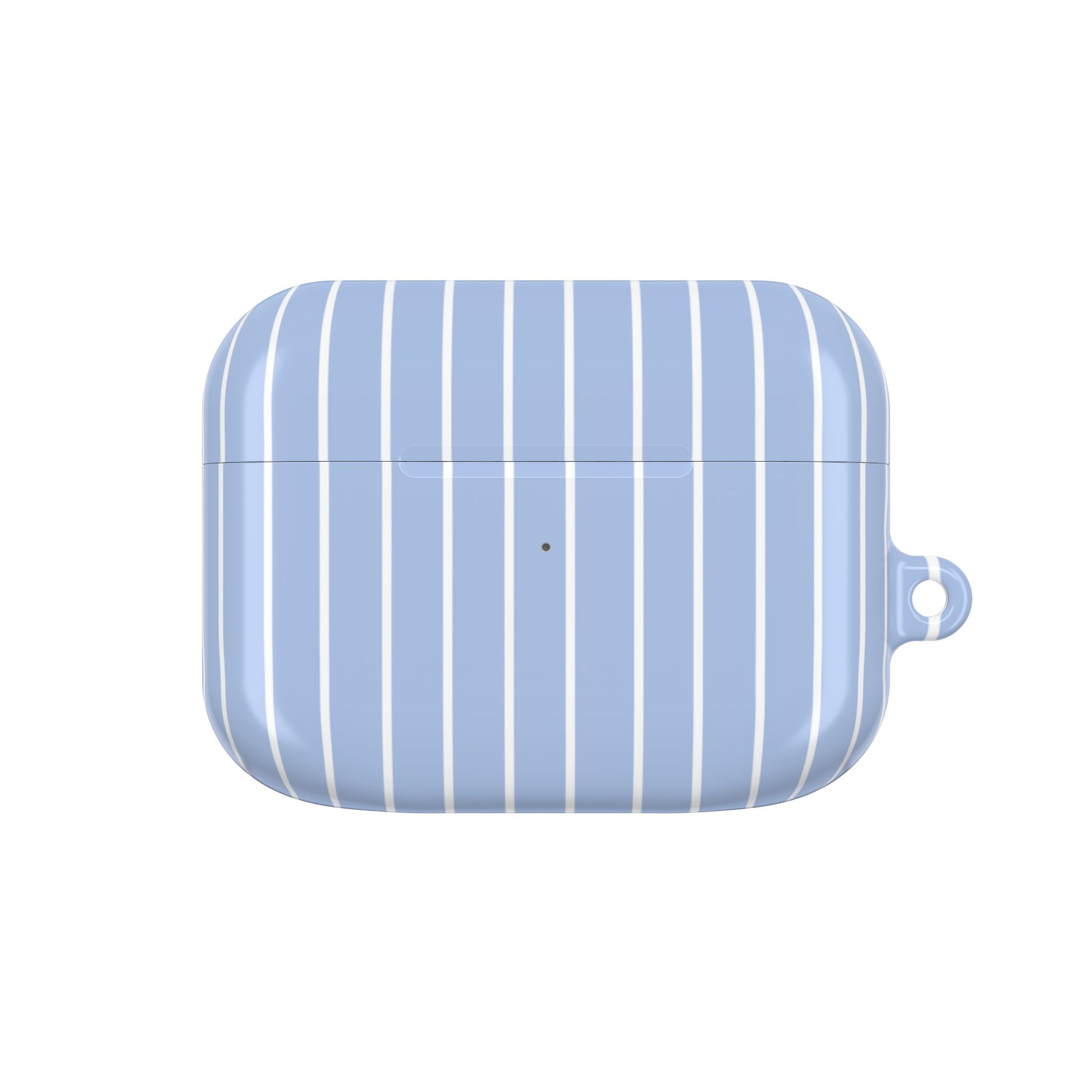 Blue striped case on a white background