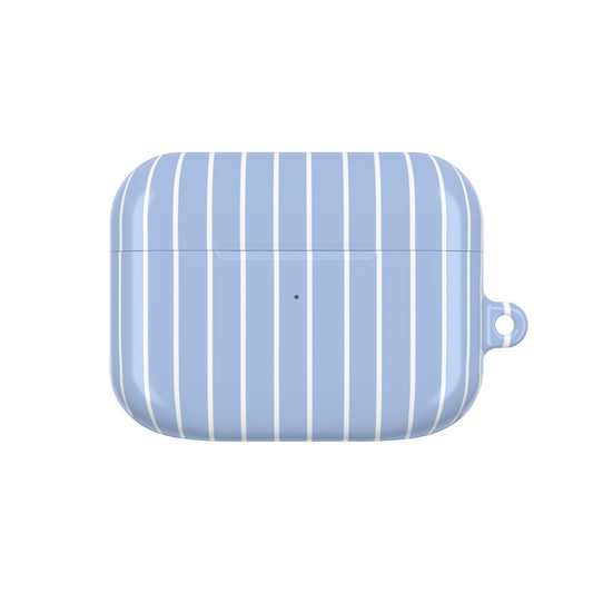 Blue striped case on a white background