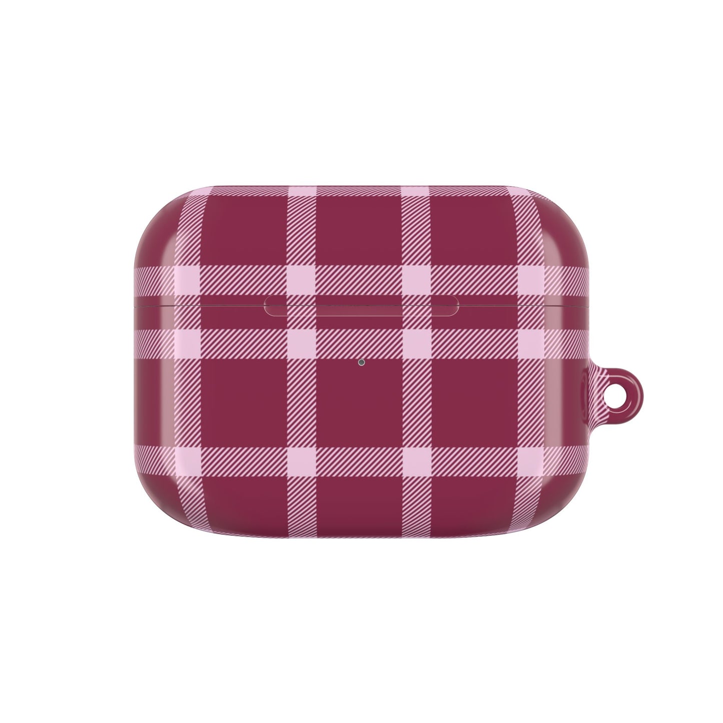 Red and white checkered case on a white background