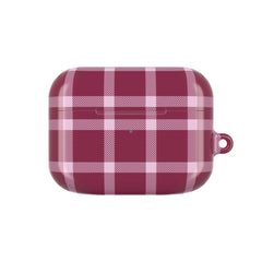 Red and white checkered case on a white background