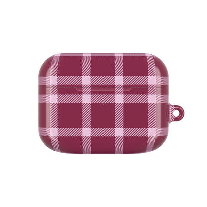 Red and white checkered case on a white background