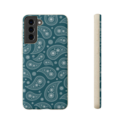 Teal Paisley | Biodegradable