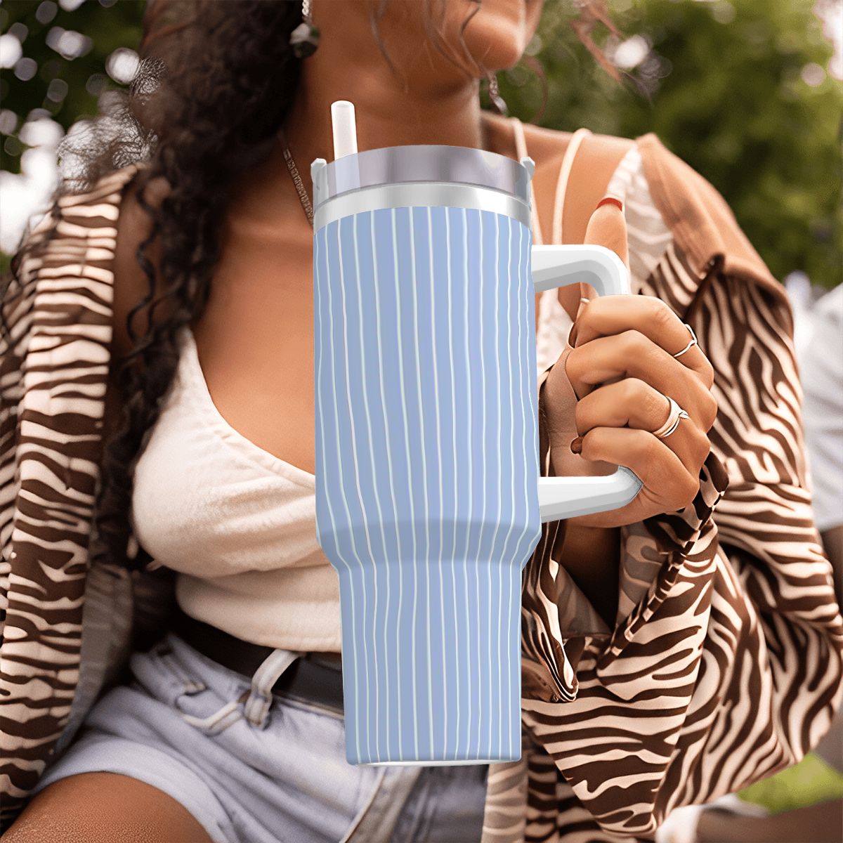 Blue Linen | Large Tumbler