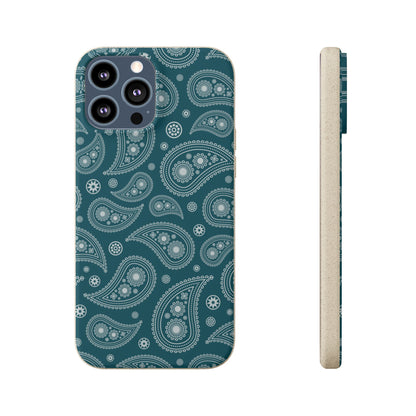 Teal Paisley | Biodegradable