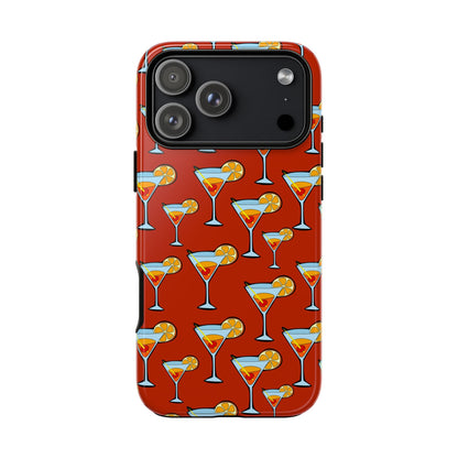 Phone case with cocktail pattern on a white background