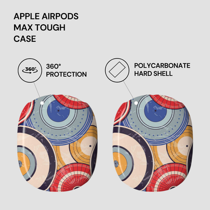 Colorful Apple AirPods Max Tough case with protective features highlighted on a light gray background
