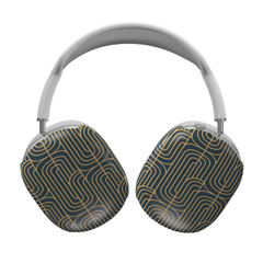 Headphones with a geometric pattern on a white background