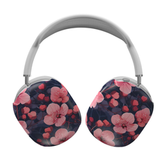 Floral-patterned headphones on a white background
