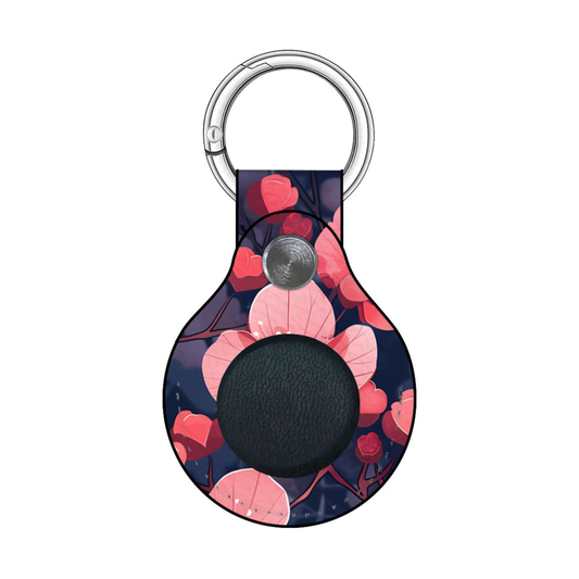 Keychain with floral design on a white background