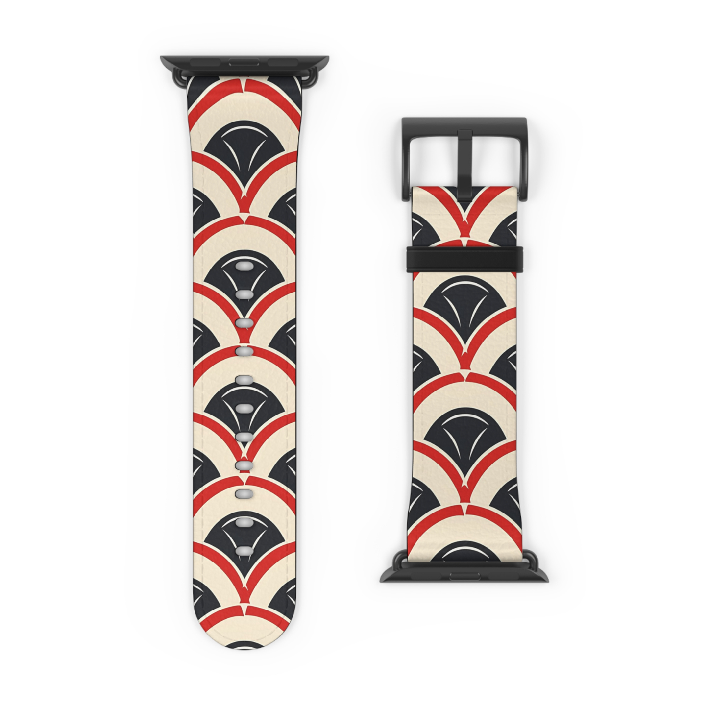 Watch strap with geometric pattern on a white background