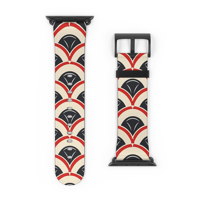 Watch strap with geometric pattern on a white background