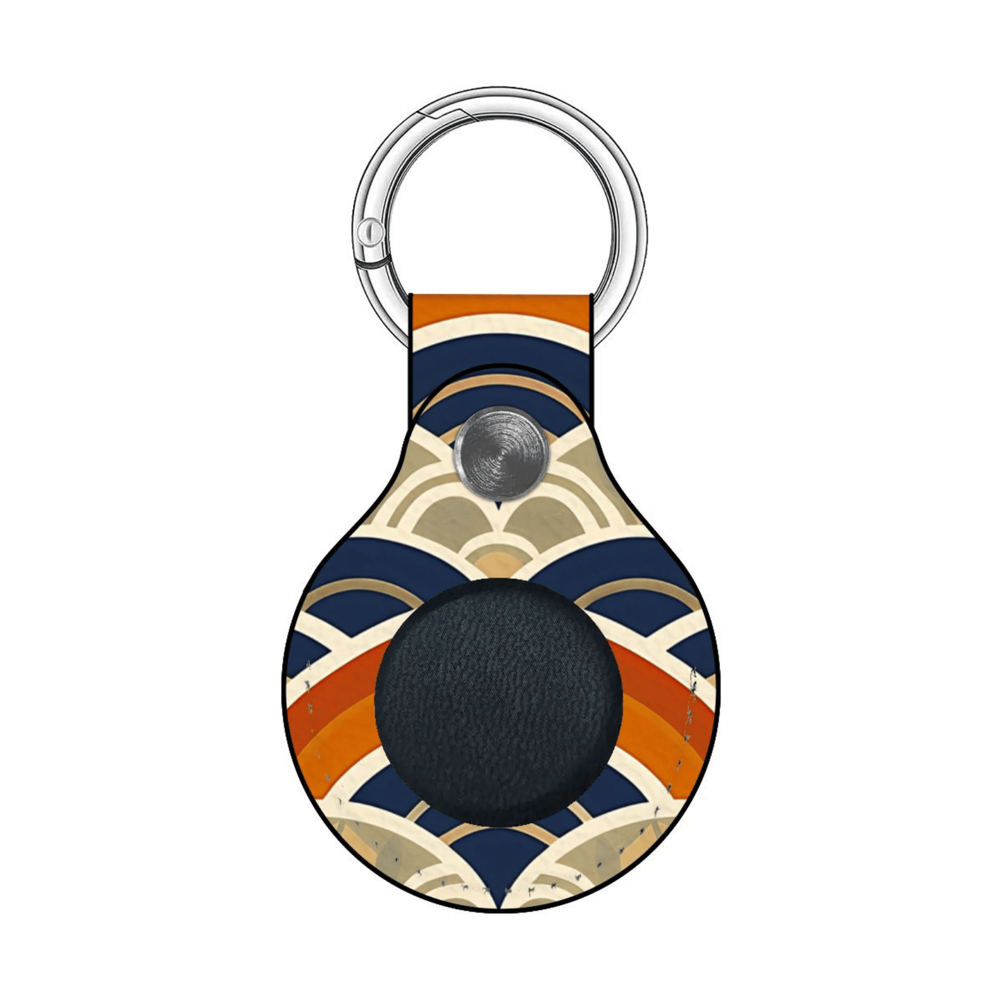Keychain with geometric pattern on a white background