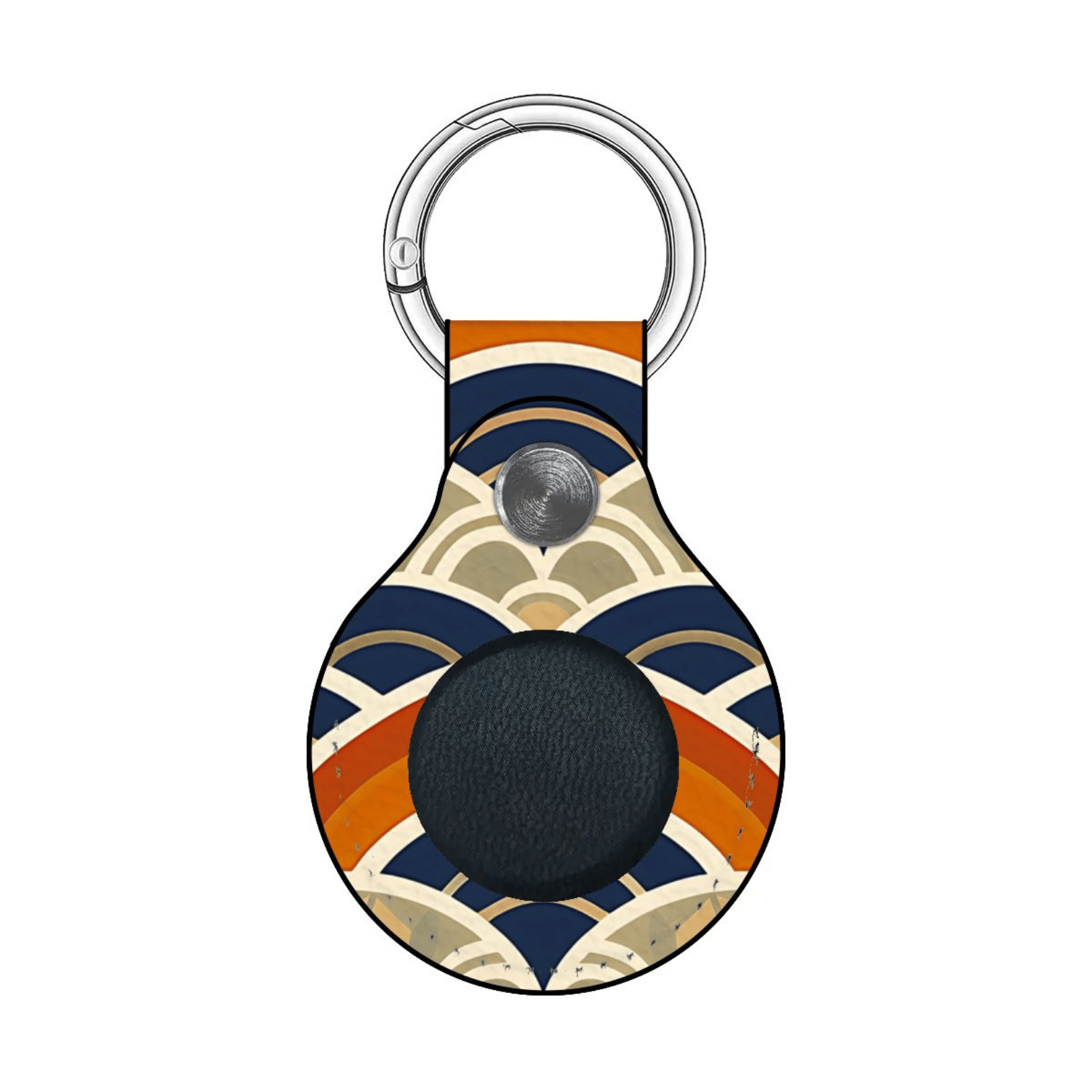 Keychain with geometric pattern on a white background