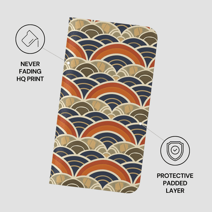 Patterned product with wave design on a light gray background