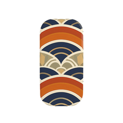Phone case with a colorful geometric pattern on a white background