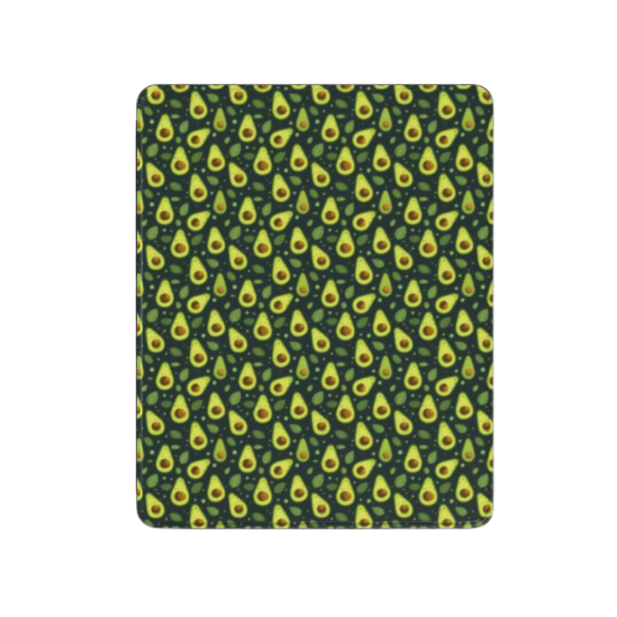 Patterned product with green and orange design on a white background