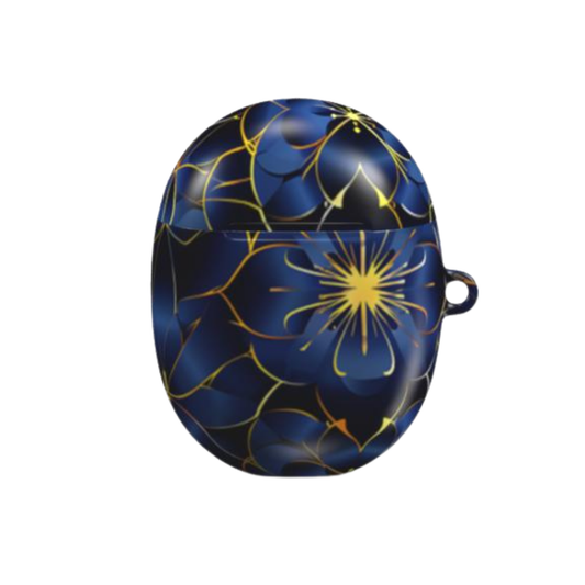 Blue floral design case on a white background