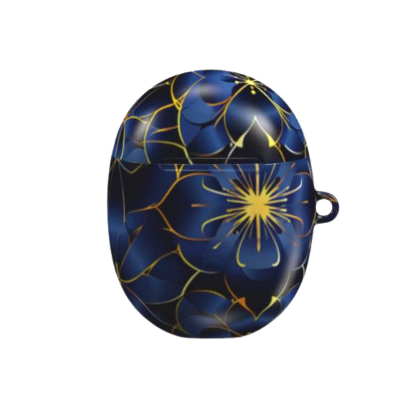 Blue floral design case on a white background