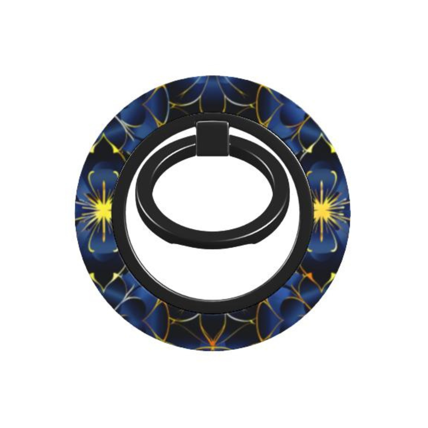Phone ring holder with spider web design on a white background