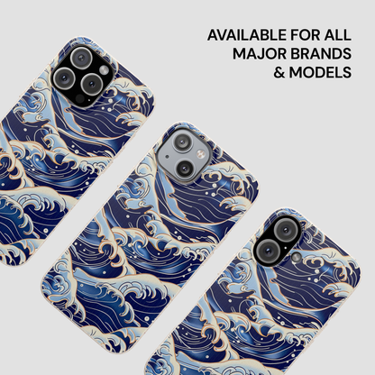 Phone cases with wave design on a light gray background | Casenari