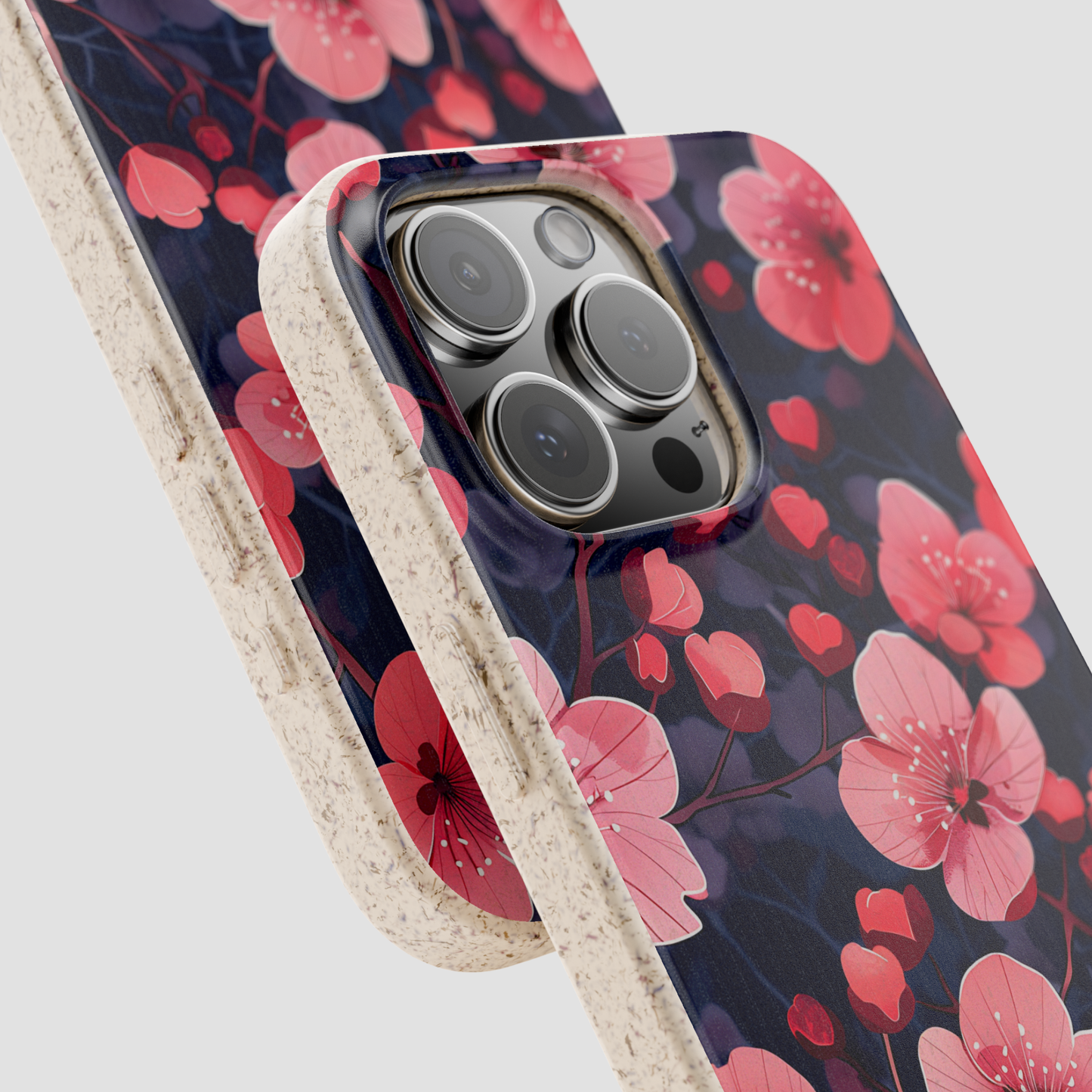 Phone case with floral design on a white background