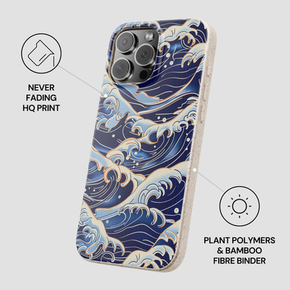 Phone case with wave design on a light gray background | Casenari
